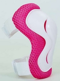 Защита для катания (наколенники, налокотники, перчатки) Kepai, бело-розовая - Фото №3