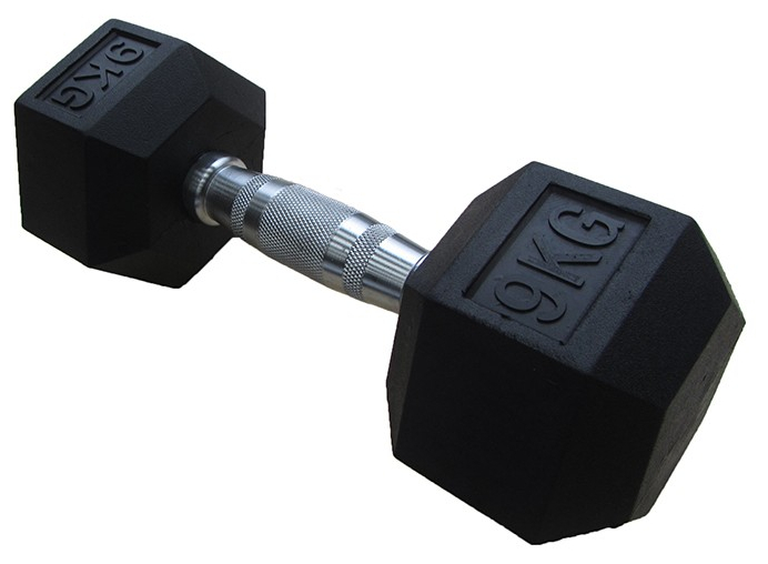 

Гантель профессиональная шестигранная обрезиненная HouseFit DD-6442-9, 9 кг, Черный