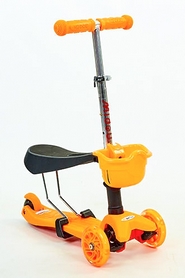Самокат детский с наклоном руля Speed Micro Mini с сиденьем 3 в 1 C-0331-OR оранжевый