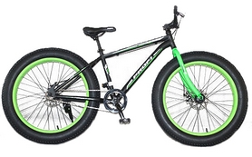 Велосипед горный фэтбайк Profi Power - 26", рама - 17", зелено-черный (1.0 S26.2)