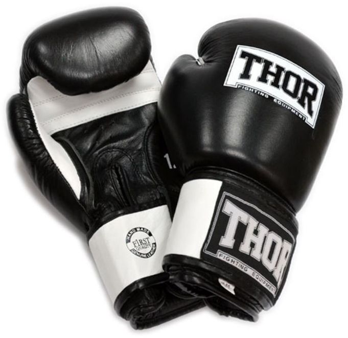 

Перчатки боксерские Thor Sparring PU Black/White (558, Черный
