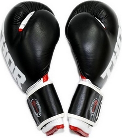 Перчатки боксерские Thor Shark Leather черные (8019/03) - Фото №4