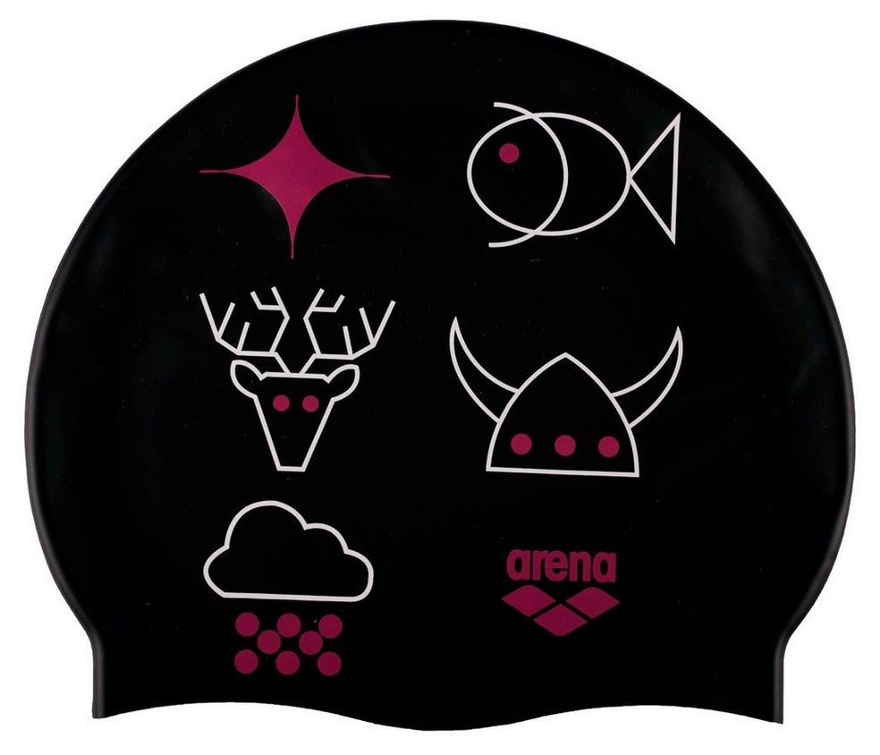 

Шапочка для плавания Arena Print Jr Jasper Navy, черная (94171-36), Принт