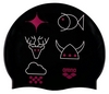 Шапочка для плавания Arena Print Jr Jasper Navy, черная (94171-36)