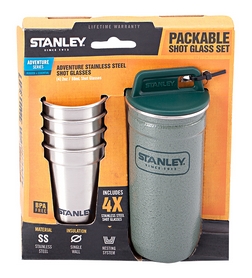 Набор стальной туристический Stanley Adventure Combo (фляга + 4 рюмки) - зеленый, 590 мл (4823082713707) - Фото №5