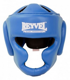 Шлем боксерский виниловый тренировочный Reyvel - синий (SHRY003-BL)