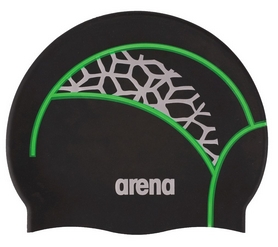 Шапочка для плавания Arena PRINT 2 Black X-Pivot-Fluo Green (1E368-506)