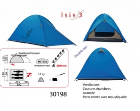 Палатка трехместная Freetime Isis 3 2018 - синяя (3660323301986--2018) - Фото №4