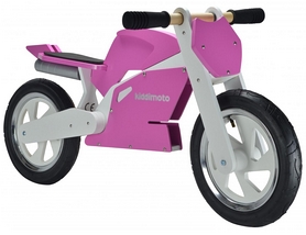Беговел детский Kiddimoto Superbike деревянный 2017 - 12", розовый (SKD-91-34)