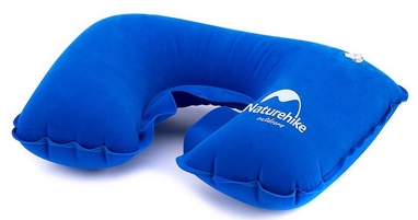 Подушка надувная Inflatable Travel Neck Pillow Naturehike NH15A003-L, голубая (6927595718438)