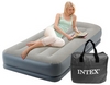Ліжко надувне односпальне з вбудованим насосом Intex V64116 - сіро-синя, 99х191х30 см (64116)