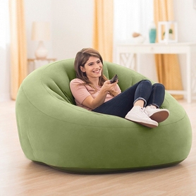 Кресло надувное Intex - оливковое, 124х119х76 см (68576) - Фото №2