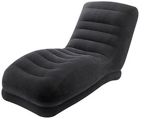 Кресло надувное (шезлонг) Intex - черное, 86х170х94 см (68595)