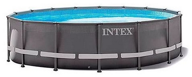 Бассейн каркасный с фильтрующим насосом и аксессуарами Intex 26322, 488х488х122 см