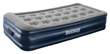Велюр-кровать надувная одноместная Bestway, серо-синяя (67598)