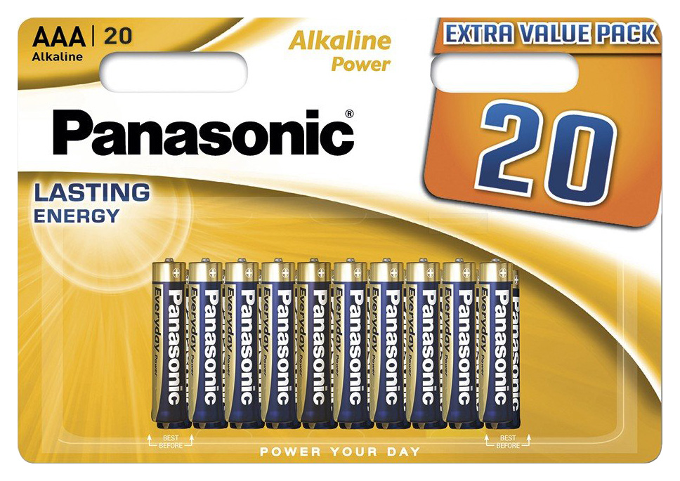 

Батарейки Panasonic Alkaline Power AAA, 20 шт (LR03REB/20BW)