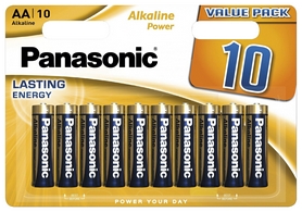 Батарейки Panasonic Alkaline Power AA, 10 шт (LR6REB/10BW)