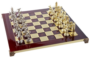 Шахматы Manopoulos «Геркулес и Полубоги Олимпа» - красные, 36х36 см (S7RED)
