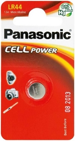 Батарейка Panasonic LR44 BLI, 1 шт (LR-44EL / 1B)