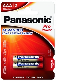 Батарейки Panasonic Pro Power AAA BLI Alkaline, 2 шт (LR03XEG/2BPR)