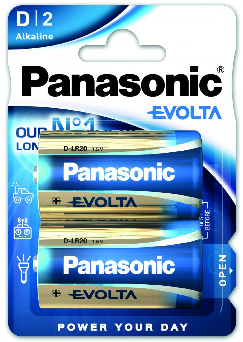 

Батарейки Panasonic Evolta D BLI Alkaline, 2 шт (LR20EGE/2BP)