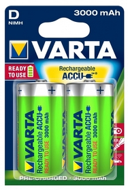 Аккумуляторы Varta Rechargeale Accu D 3000 mAh Bli 2 Ni-Mh (Ready 2 Use) (56720101402)