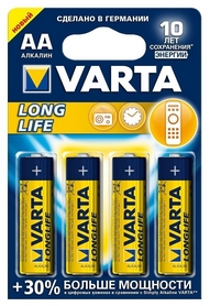 Батарейки Varta Longlife AA Bli 4 Alkaline (04106101414)