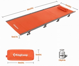 Розкладачка KingCamp Ultralight Camping Cot, помаранчева (KC3986) - Фото №3