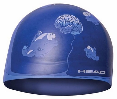 Шапочка для плавания Head Silicone Sketch, синяя с рисунком (455180.VIO BRAI)