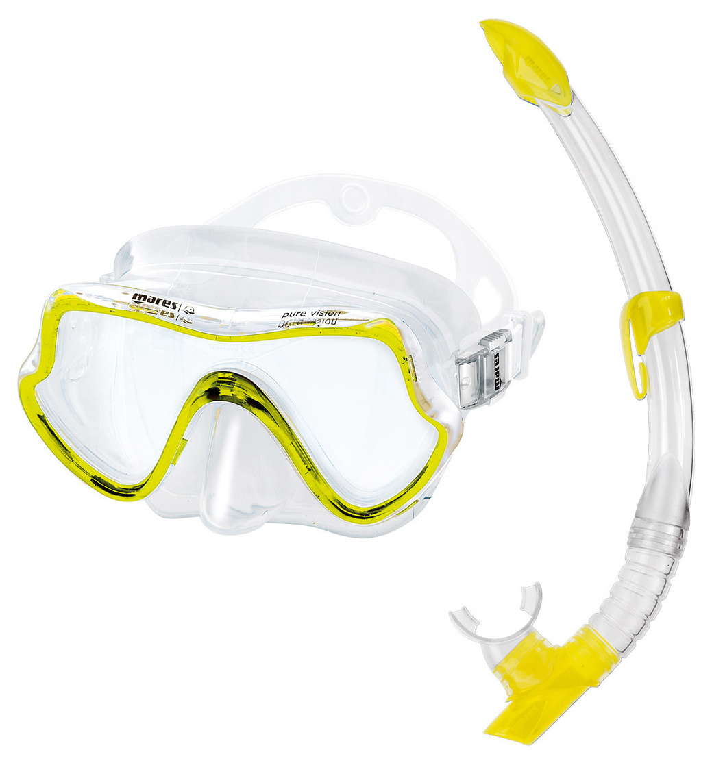 

Набор для дайвинга (маска+трубка) Mares Pure Vision, желтый (411736/CL.YL)
