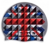 Шапочка для плавания Head Flag Suede England, серо-сине-красная (455288.UK)