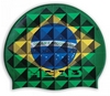 Шапочка для плавания Head Flag Suede Brazil, зелено-желто-синяя (455288.BRA)