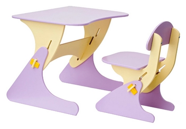 Комплект детский (столик + стульчик) с регулировкой по высоте SportBaby, сиреневый (KinderSt-6)