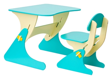 Комплект детский (столик + стульчик) с регулировкой по высоте SportBaby, голубой (KinderSt-5)