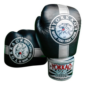 Перчатки боксерские Yokkao Official Fight Team Gloves Silver Edition, черно-серые (FP-FYGL-23-31) - Фото №2