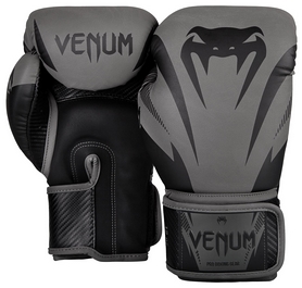 Перчатки боксерские Venum Impact Boxing Gloves, серо-черные (FP-03284) - Фото №2