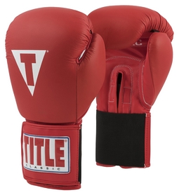 Перчатки боксерские Title Classic Leather Elastic Training Gloves, красные (FP-CTSGV-RD)