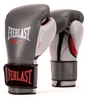 Перчатки боксерские Everlast Powerlock Hook & Loop Training Gloves Leather - серо-красные (FP-P00000602)