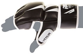 Рукавички для MMA Venum Challenger Gloves-Skintex Leather, чорно-білі (FP-0666) - Фото №4
