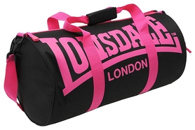 Сумка спортивная женская Lonsdale Barrel Bag FP-SA-S2, черно-розовая (2968340002031)