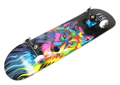 Скейтборд деревянный Fish Skateboard Wolf, разноцветный (614112850)