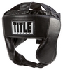 Шлем тренировочный Title Hi-Performance Leather Headgear, черный (2976890027077)