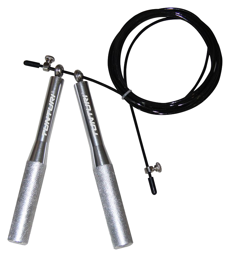

Скакалка регулируемая Tunturi Adjustable Skipping Rope with Bearings, серебрянная (14TUSCF099), Серебристый