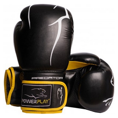 Перчатки боксерские PowerPlay 3018, желтые (3018-BKYL)