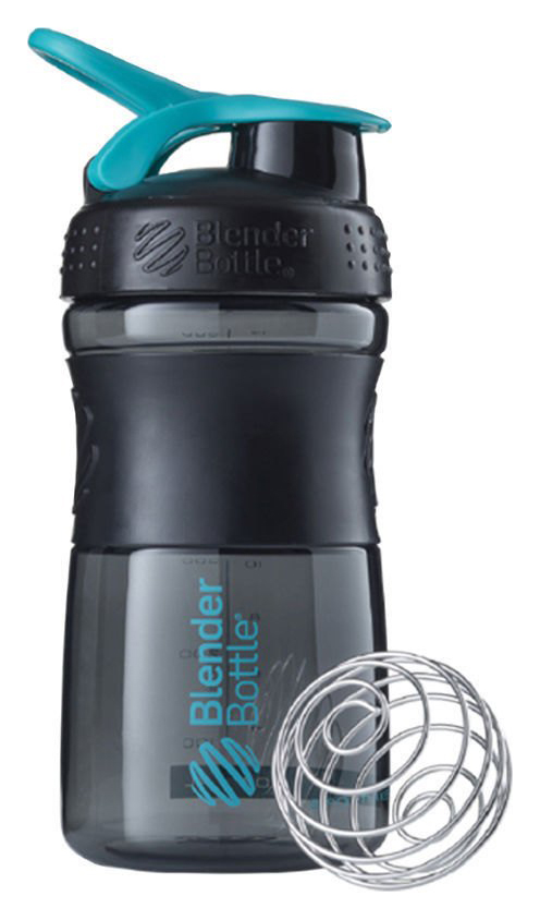 

Бутылка спортивная-шейкер BlenderBottle SportMixer 590ml Black/Teal, Черный