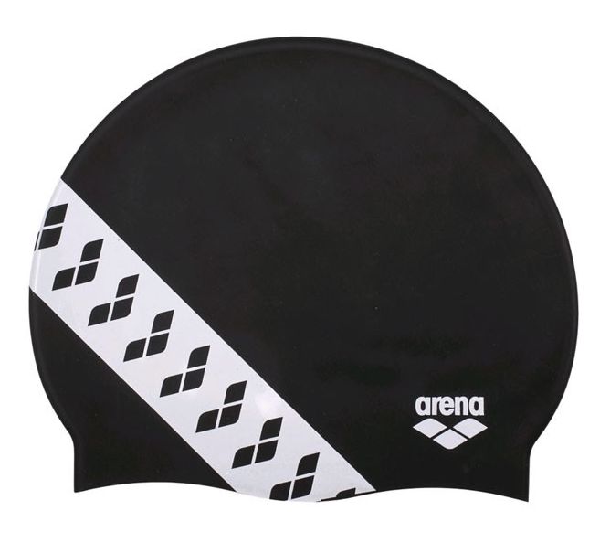 

Шапочка для плавания Arena Team Stripe Cap Black 001463-501, черная (3468336074374), Черный