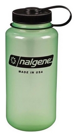 Бутылка спортивная Nalgene Wide Mouth - зеленая, 1000 мл ((WM) 1000ml Green Glow/Black Loop)