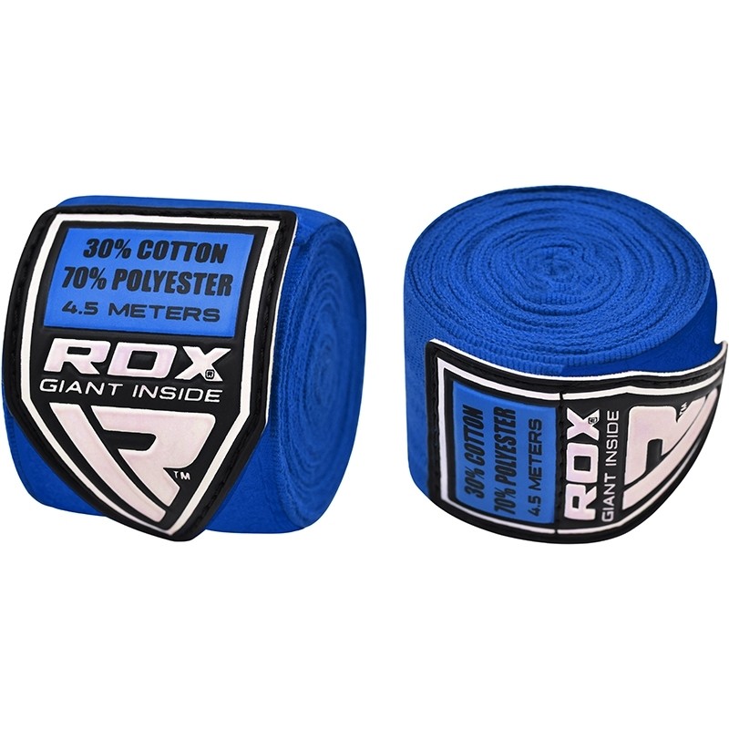 

Бинт боксерский RDX Fibra Blue (4,5 м, 2 шт), Синий