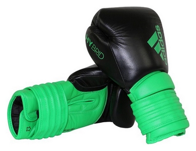 Перчатки боксерские Adidas Hybrid 300, зеленые (Adi-Hyb300-BGr)