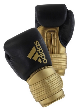 Перчатки боксерские Adidas Hybrid 300, золотые (Adi-Hyb300-GR)